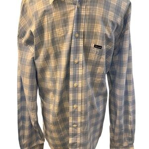 Faconnable Blue and White Casual Button Down Shirt